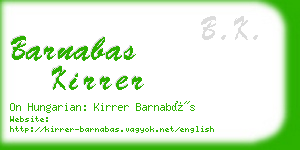 barnabas kirrer business card